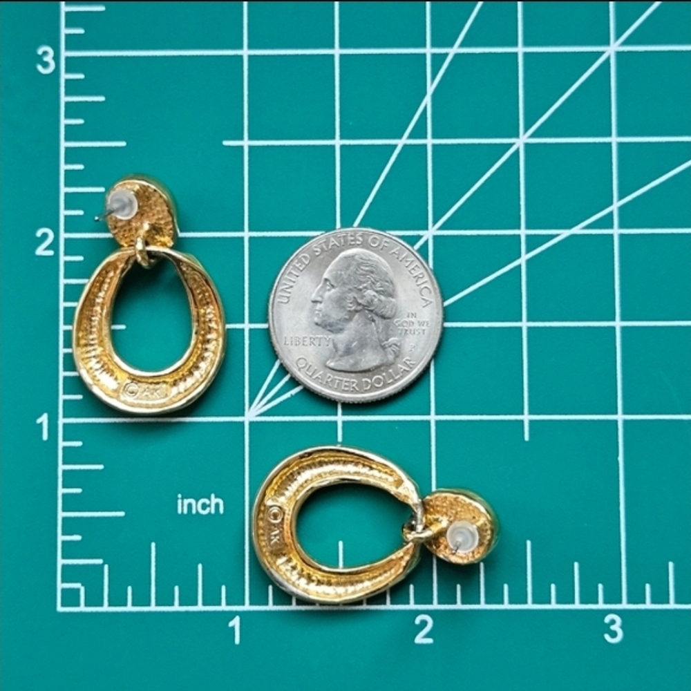 Vintage Anne Klein Gold Earrings - Picture 6 of 15